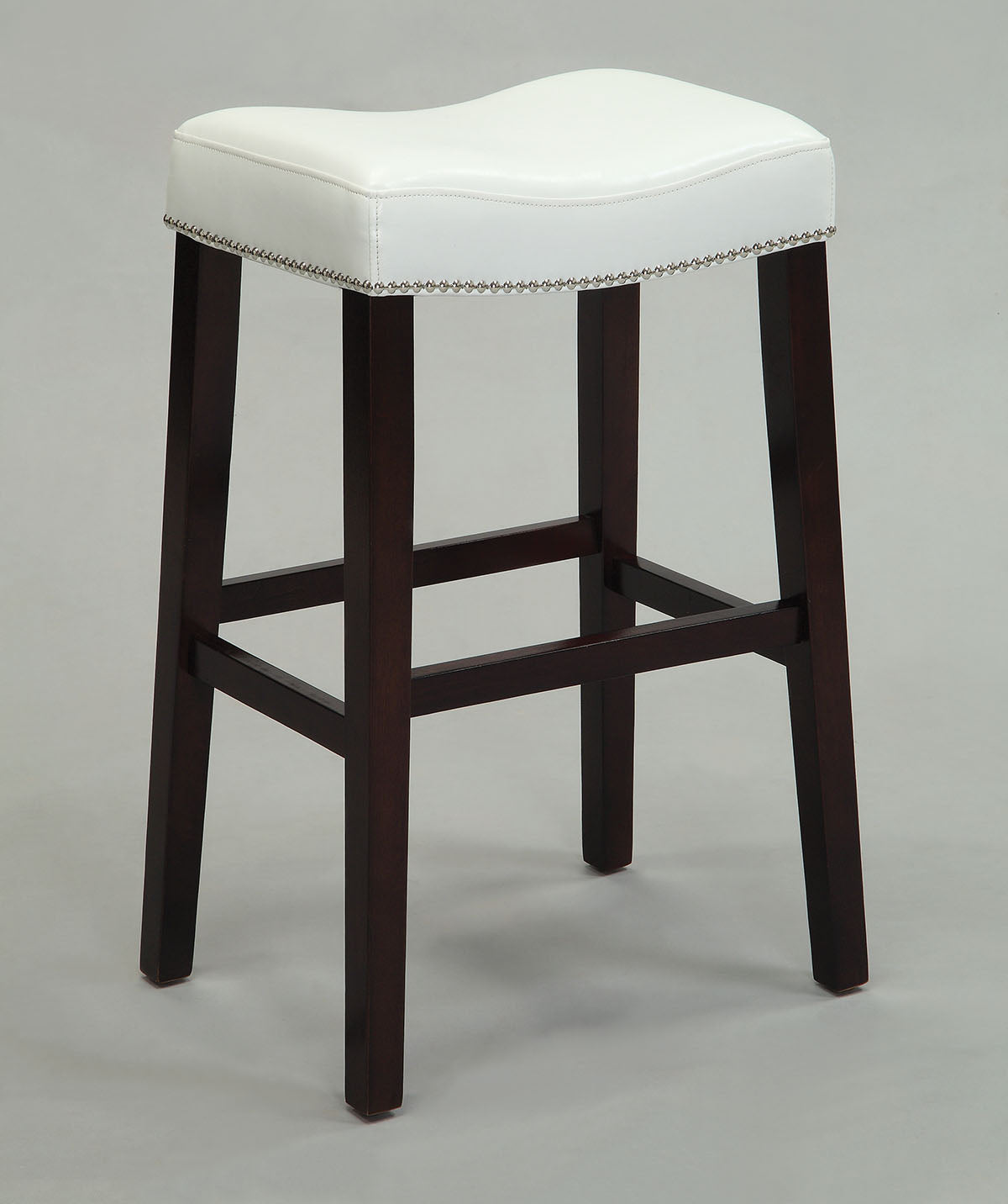 20" X 15" X 30" 2pc White And Espresso Bar Stool