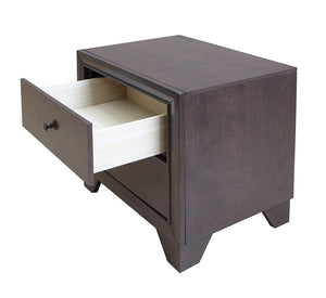 22" X 16" X 22" Espresso Rubber Wood Nightstand