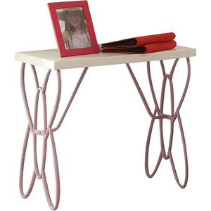 22" X 16" X 22" White  Light Purple Metal Nightstand