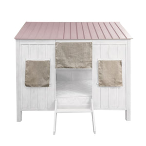 84" X 59" X 77" White And Pink Cottage Full Bed