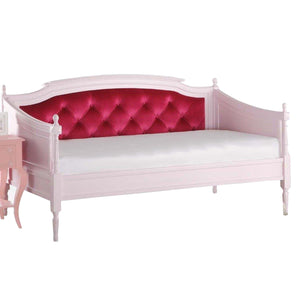 81" X 43" X 43" Magenta Velvet & Pink Daybed
