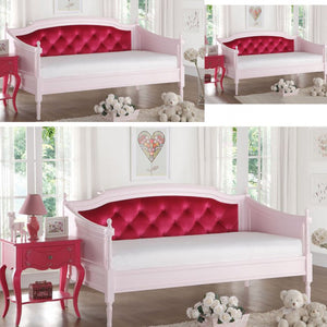81" X 43" X 43" Magenta Velvet & Pink Daybed