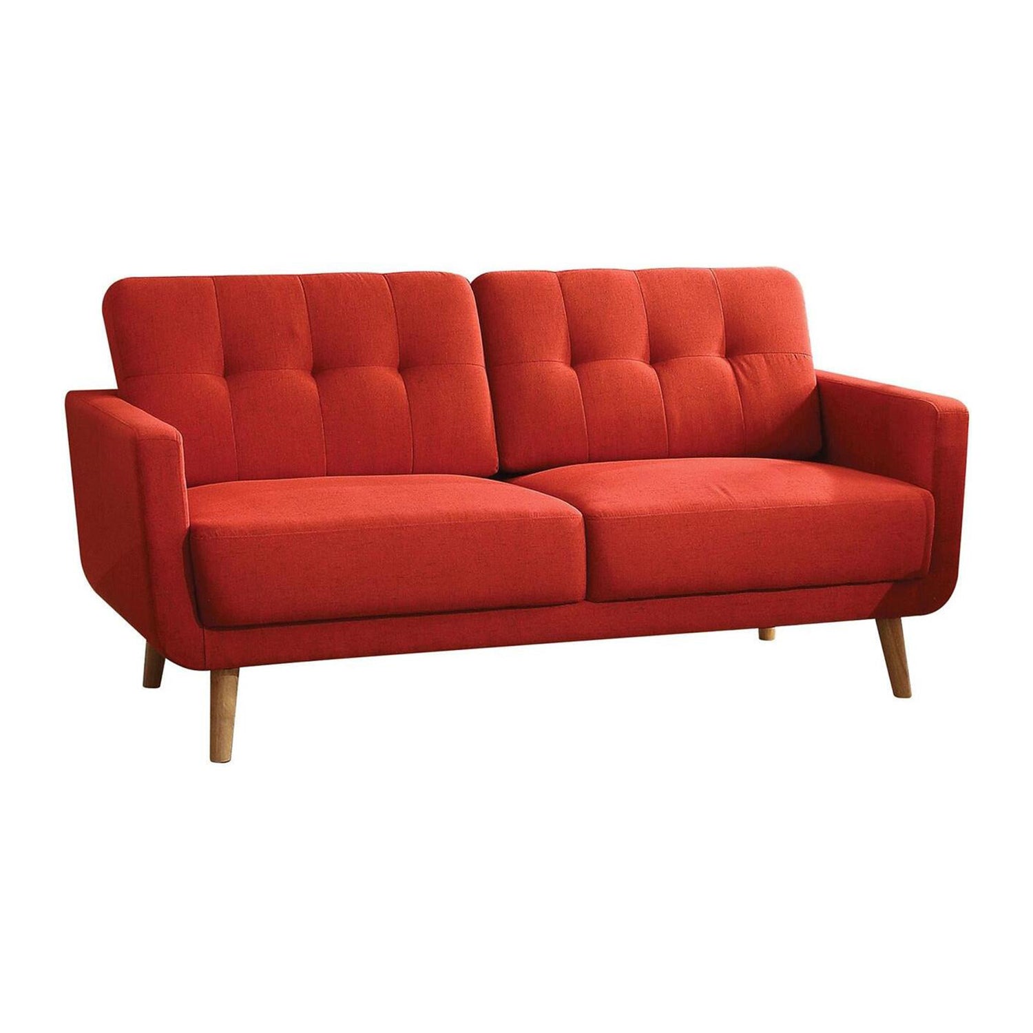 74" X 31" X 35" Red Linen Sofa