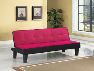 66" X 29" X 28" Pink Flannel Fabric Adjustable Sofa