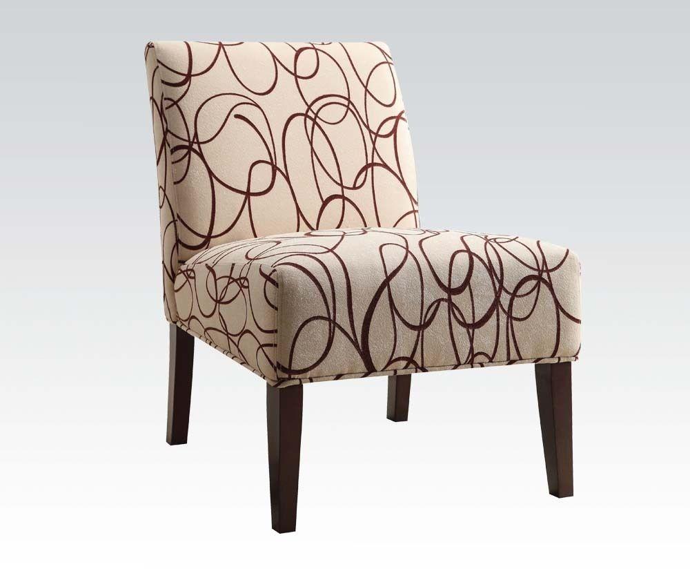 30" X 23" X 33" Fabric And Espresso Accent Chair