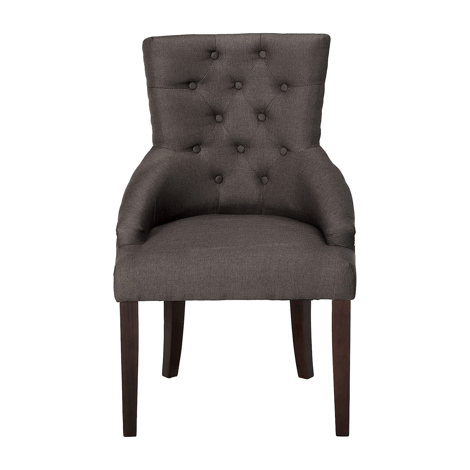 25" X 27" X 38" 2pc Gray Fabric And Walnut Side Chair