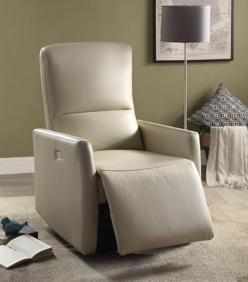 28" X 37" X 40" Beige Leather-Aire Power Motion Recliner