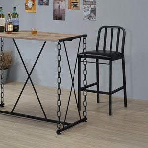 20" X 19" X 41" 2pc Black And Antique Black Bar Chair