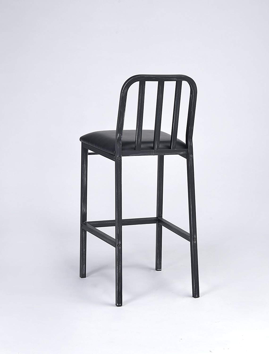 20" X 19" X 41" 2pc Black And Antique Black Bar Chair