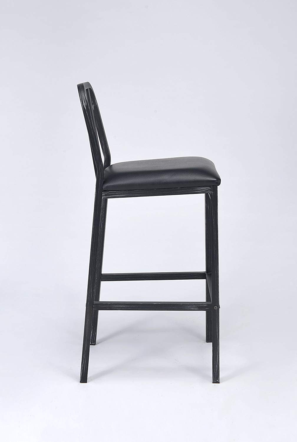 20" X 19" X 41" 2pc Black And Antique Black Bar Chair