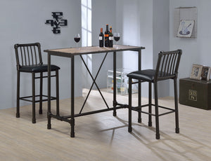 22" X 18" X 42" 2pc Black And Black Bar Chair