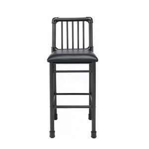 22" X 18" X 42" 2pc Black And Black Bar Chair