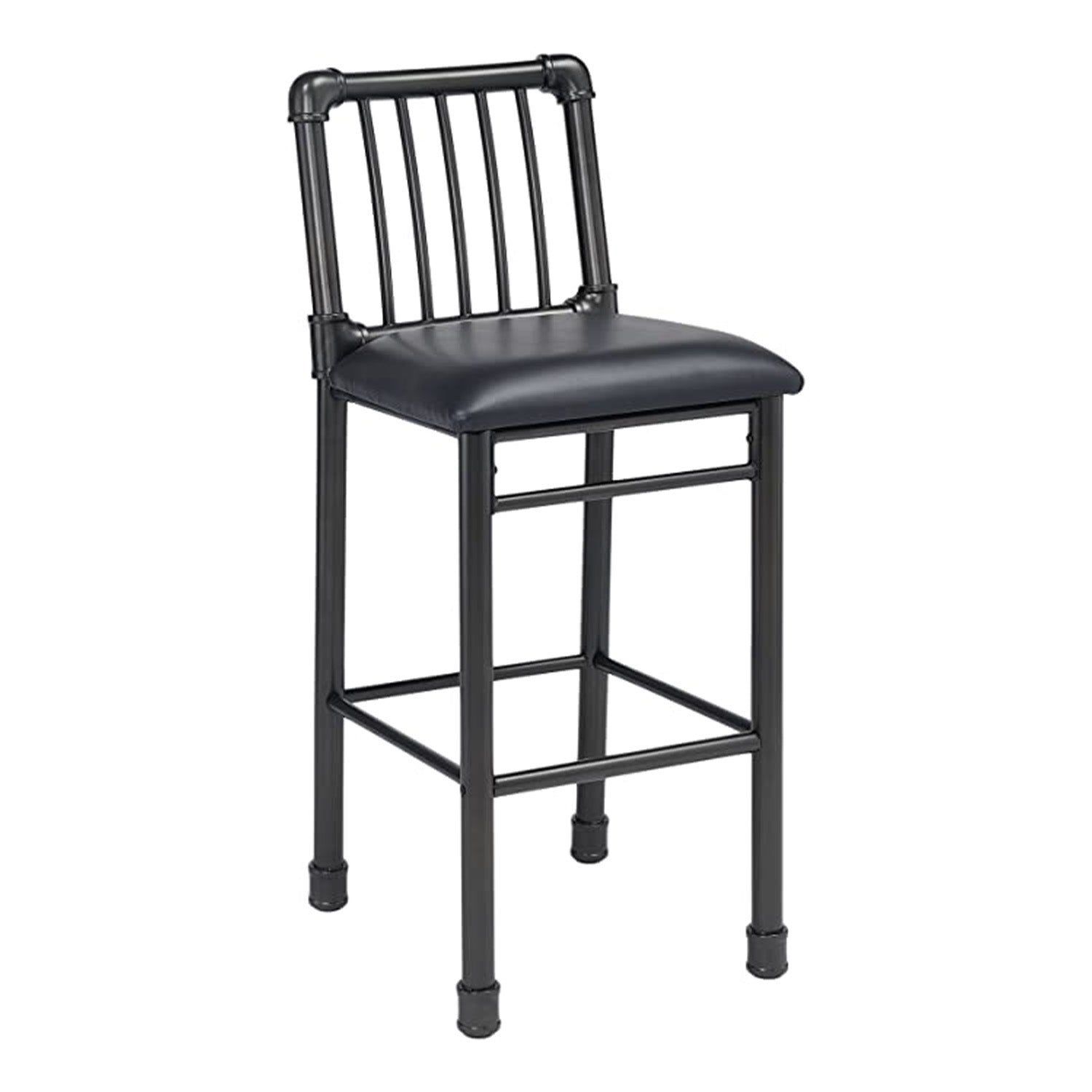 22" X 18" X 42" 2pc Black And Black Bar Chair