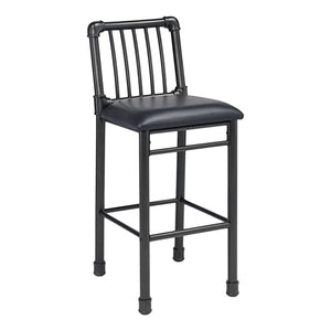 22" X 18" X 42" 2pc Black And Black Bar Chair