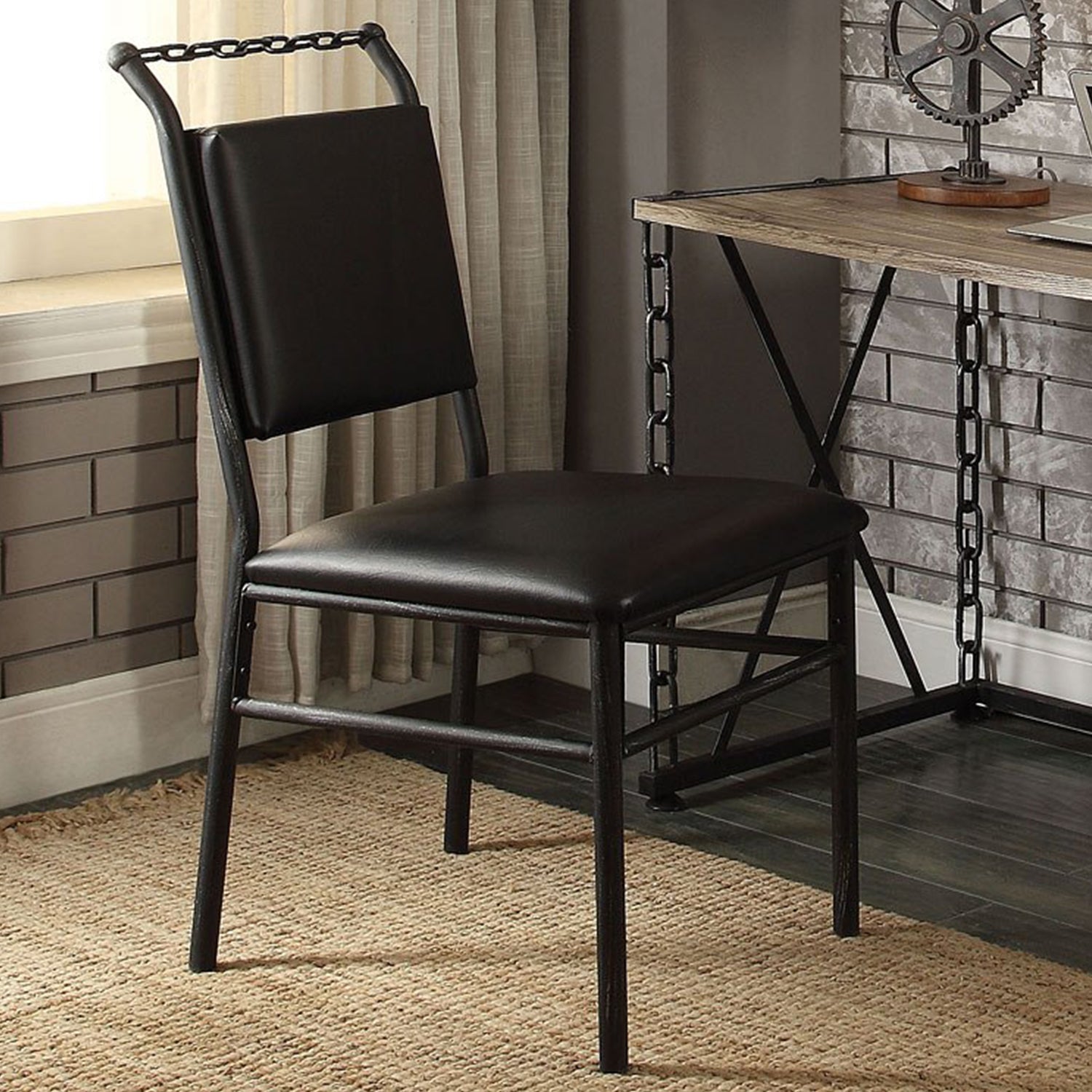 20"X 19" X 41" Black Chain Design Chair