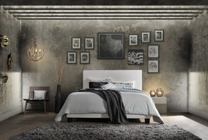 85" X 64" X 47" Queen White Pu Bed
