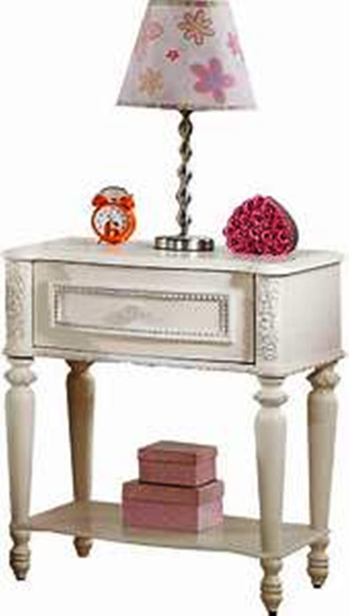 23" X 16" X 26" Ivory 1 Drawer Nightstand
