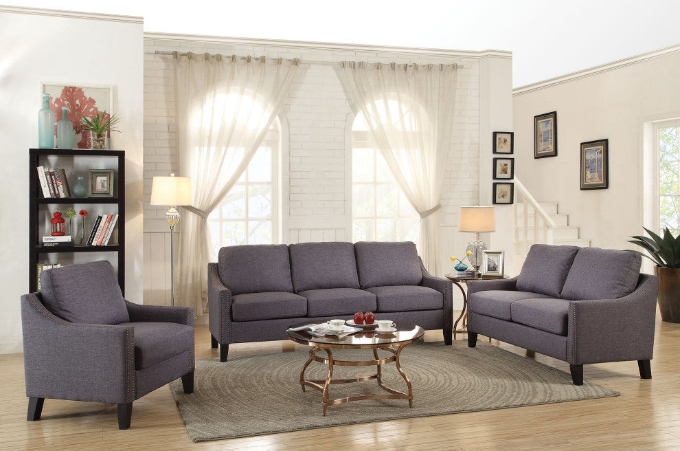 48" X 31" X 36" Gray Linen  Loveseat