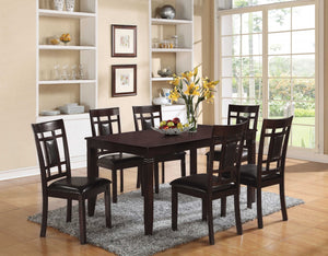 36" X 60" X 30" 7Pc Espresso And Espresso Pu Dining Set