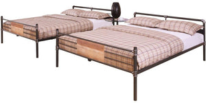 83" X 65" X 68" Sandy Black  Dark Bronze HandBrushed Queen Over Queen Bunk Bed