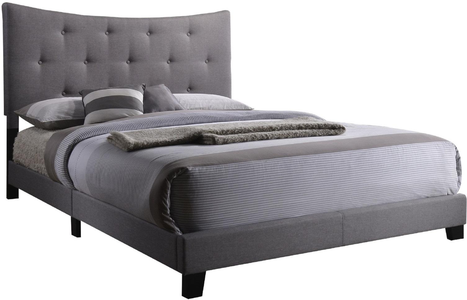 83" X 64" X 48" Queen Gray Fabric Bed