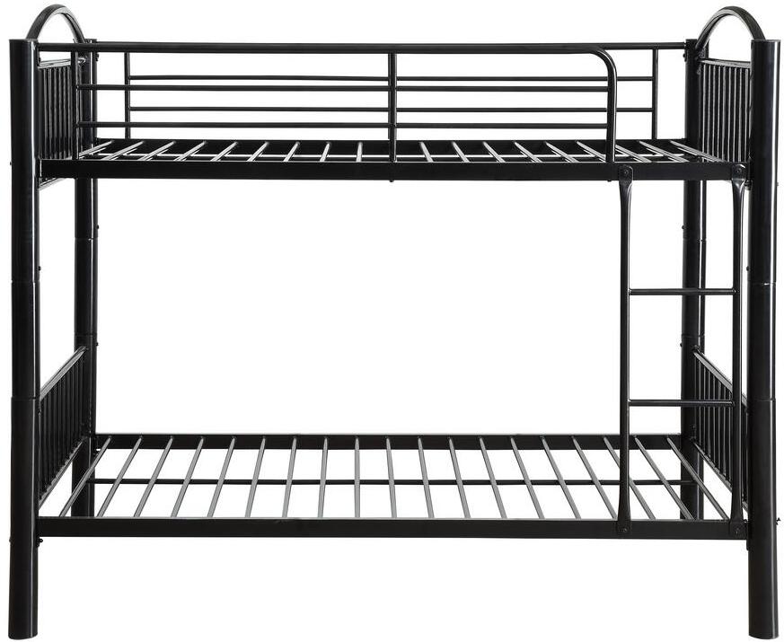 78" X 44" X 67" Twin Over Twin Black Metal Bunk  Bed