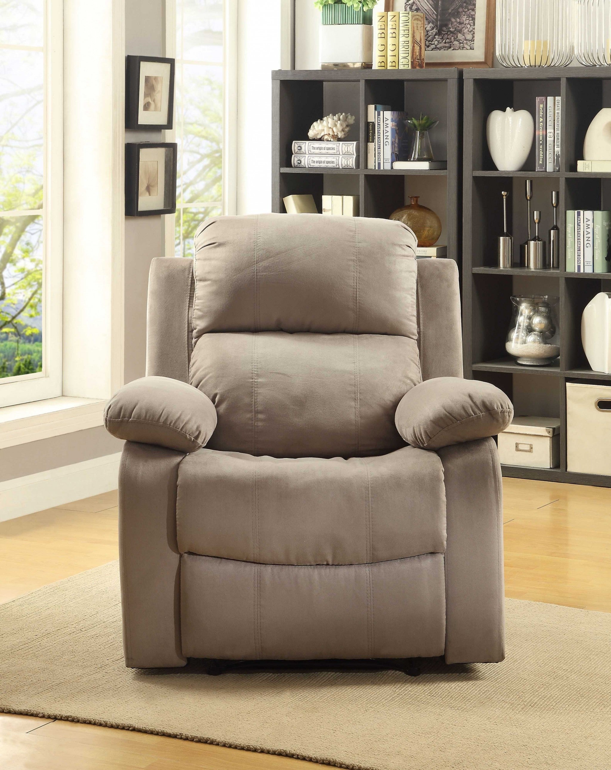 36" X 36" X 41" Olive Microfiber Recliner