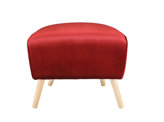 22" X 21" X 20" Red Velvet Ottoman