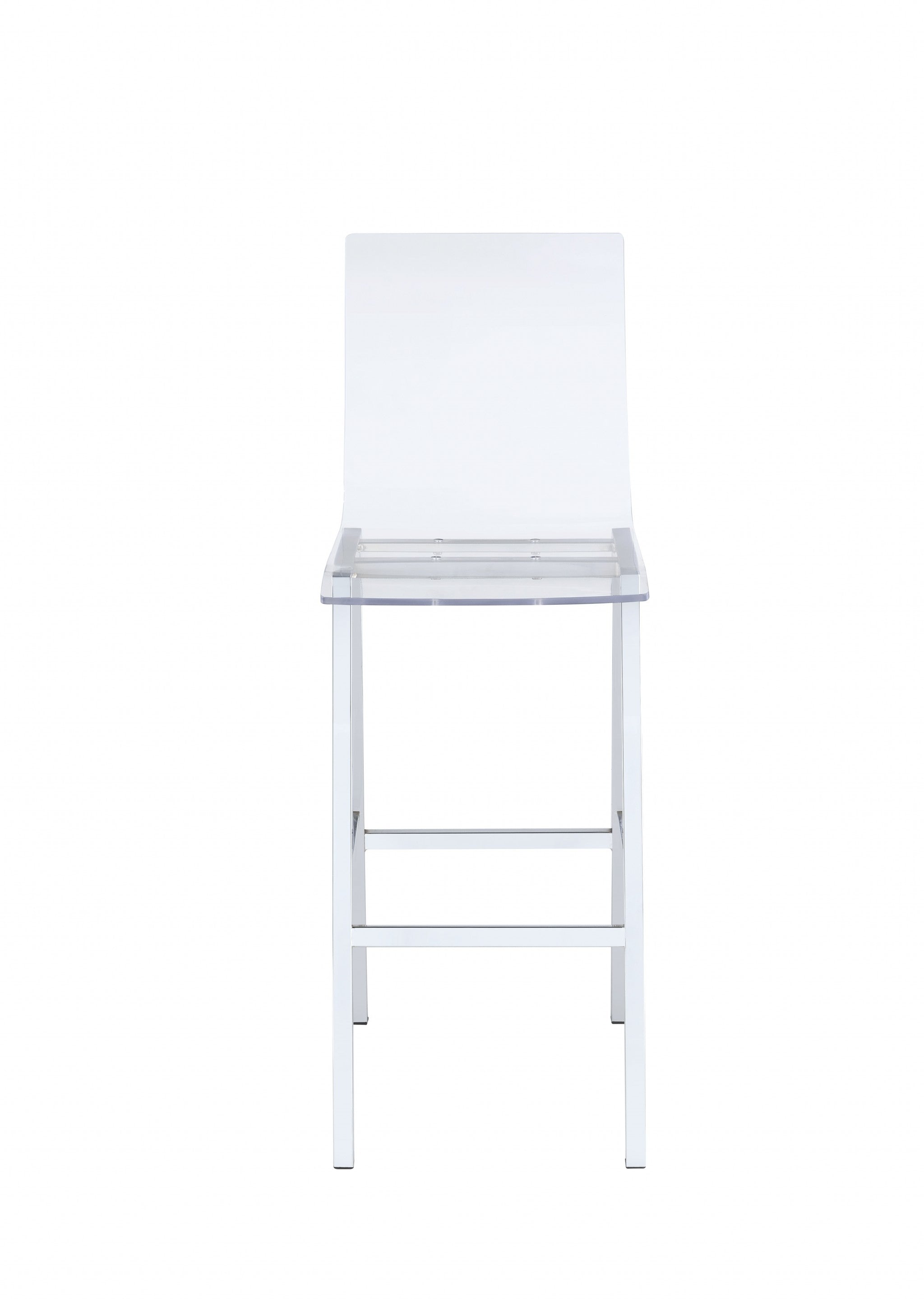 20" X 16" X 43" 2Pc Clear Acrylic And Chrome Bar Chair