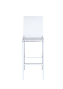 20" X 16" X 43" 2Pc Clear Acrylic And Chrome Bar Chair