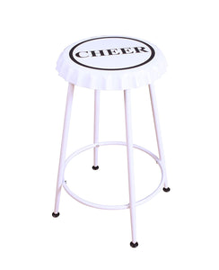 17" X 17" X 24" White Metal Counter Height Stool (Set-2)
