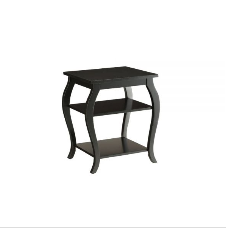 20" X 18" X 23" Black Solid Wood Leg End Table