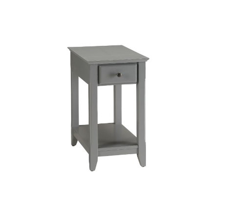 13" X 22" X 23" Gray Wood Veneer Side Table