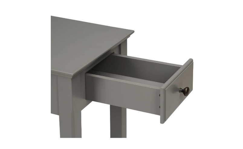 13" X 22" X 23" Gray Wood Veneer Side Table