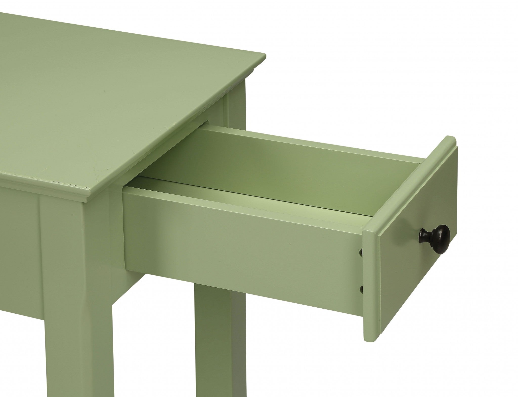 13" X 22" X 23" Light Green Wood Veneer Side Table