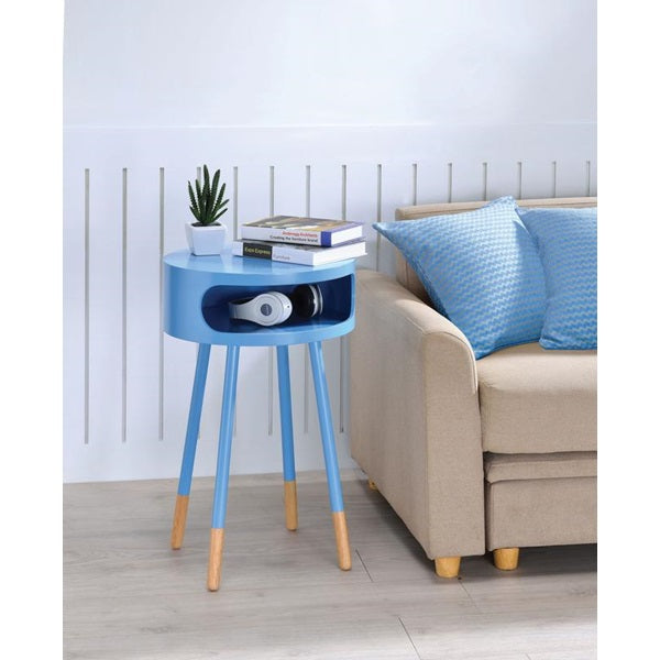 16" X 16" X 26" Light Blue Bentwood End Table