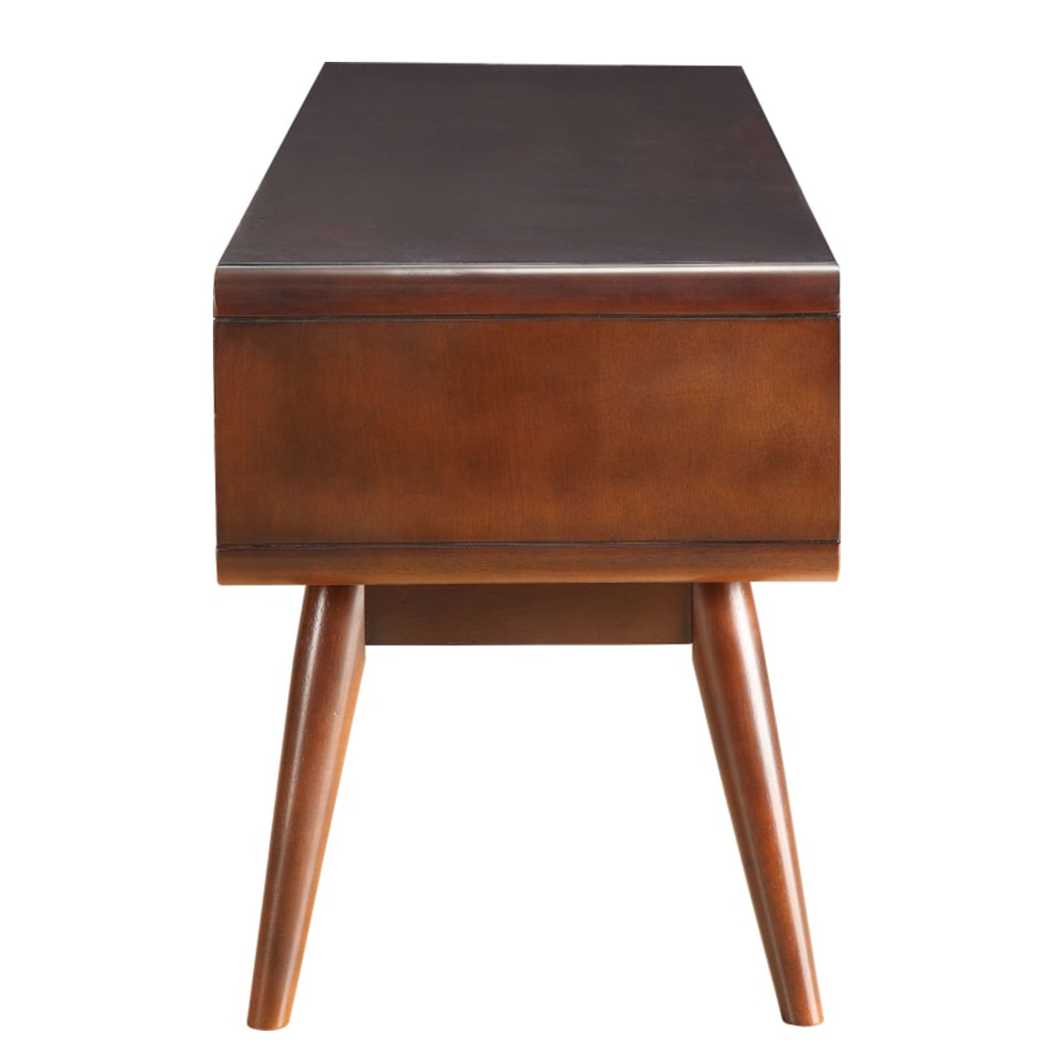 59" X 16" X 19" Espresso And White Mdf Tv Stand