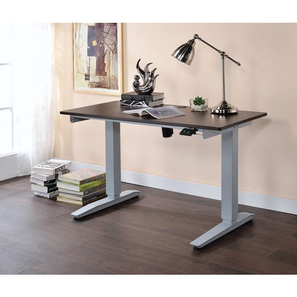 47.24" X 25.98" X 29-48" Espresso Paper Veneer Power Lift Desk