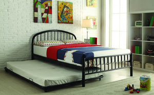 73" X 54" X 4" Full Black Metal Tube Trundle