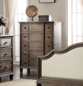 40" X 18" X 50" Weathered Oak Wood Chest