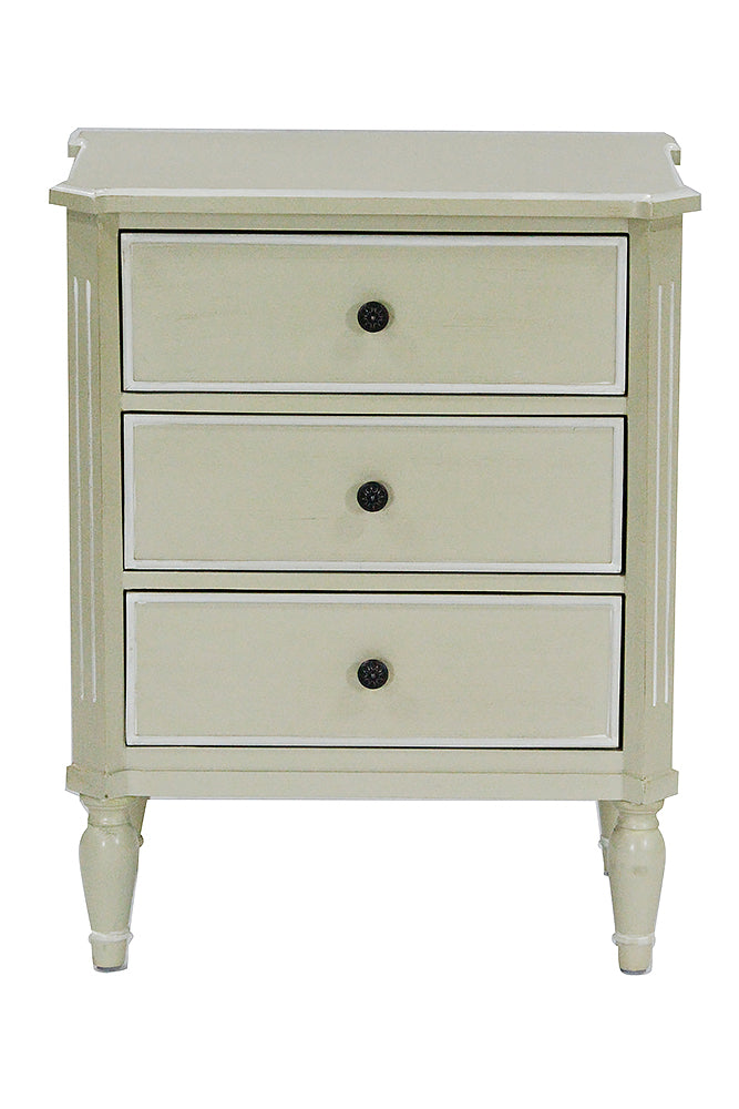 24" X 15" X 30.5" Beige MDF Wood Accent Cabinet with Drawers