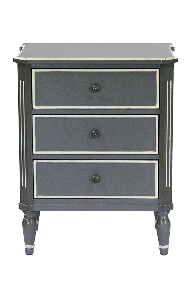24" X 15" X 30.5" Gray MDF Wood Accent Cabinet with Drawers