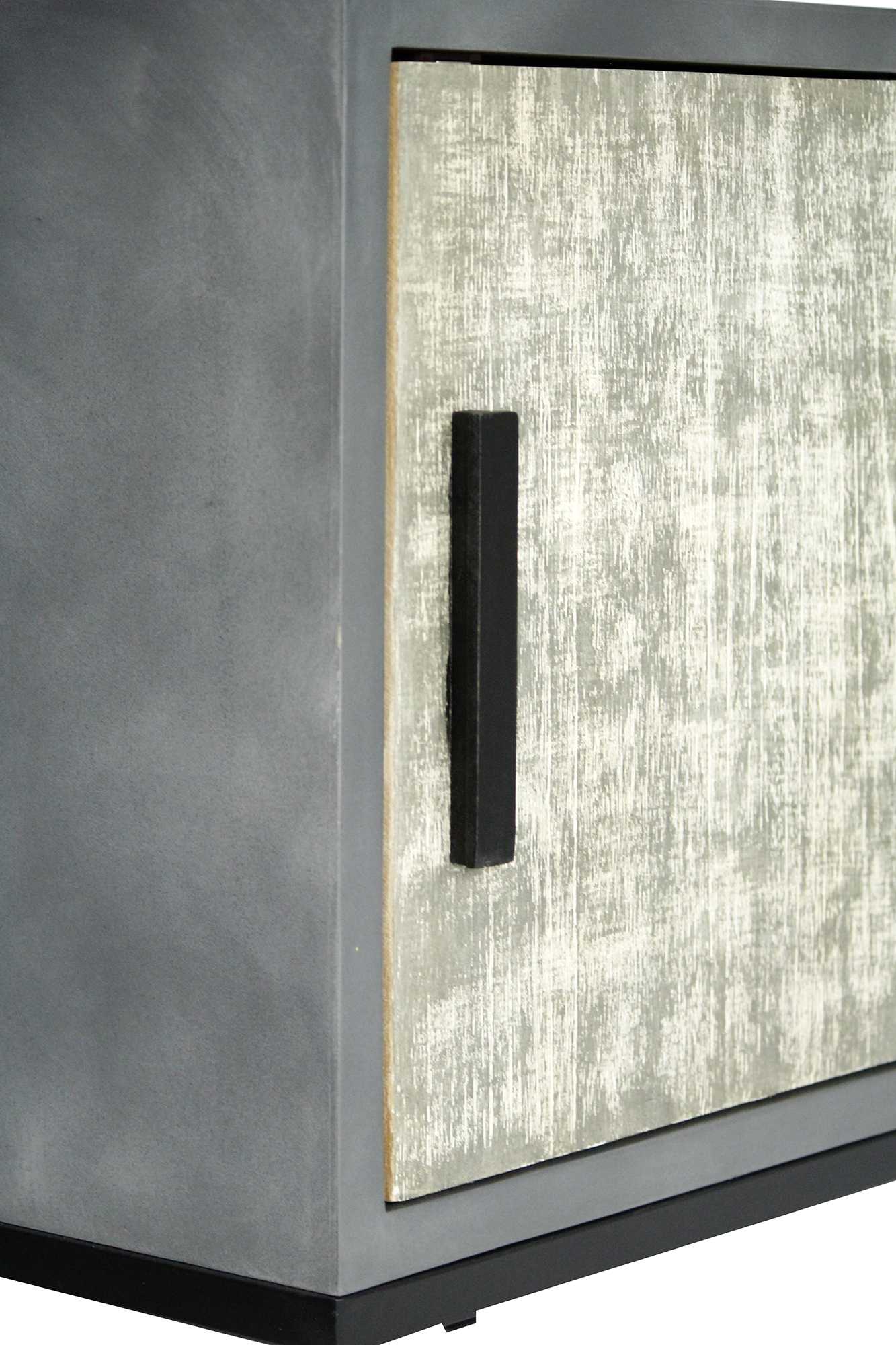 22" X 15" X 27" Gray W  Distressed Gray MDF  Wood  Iron Accent Cabinet with a Door