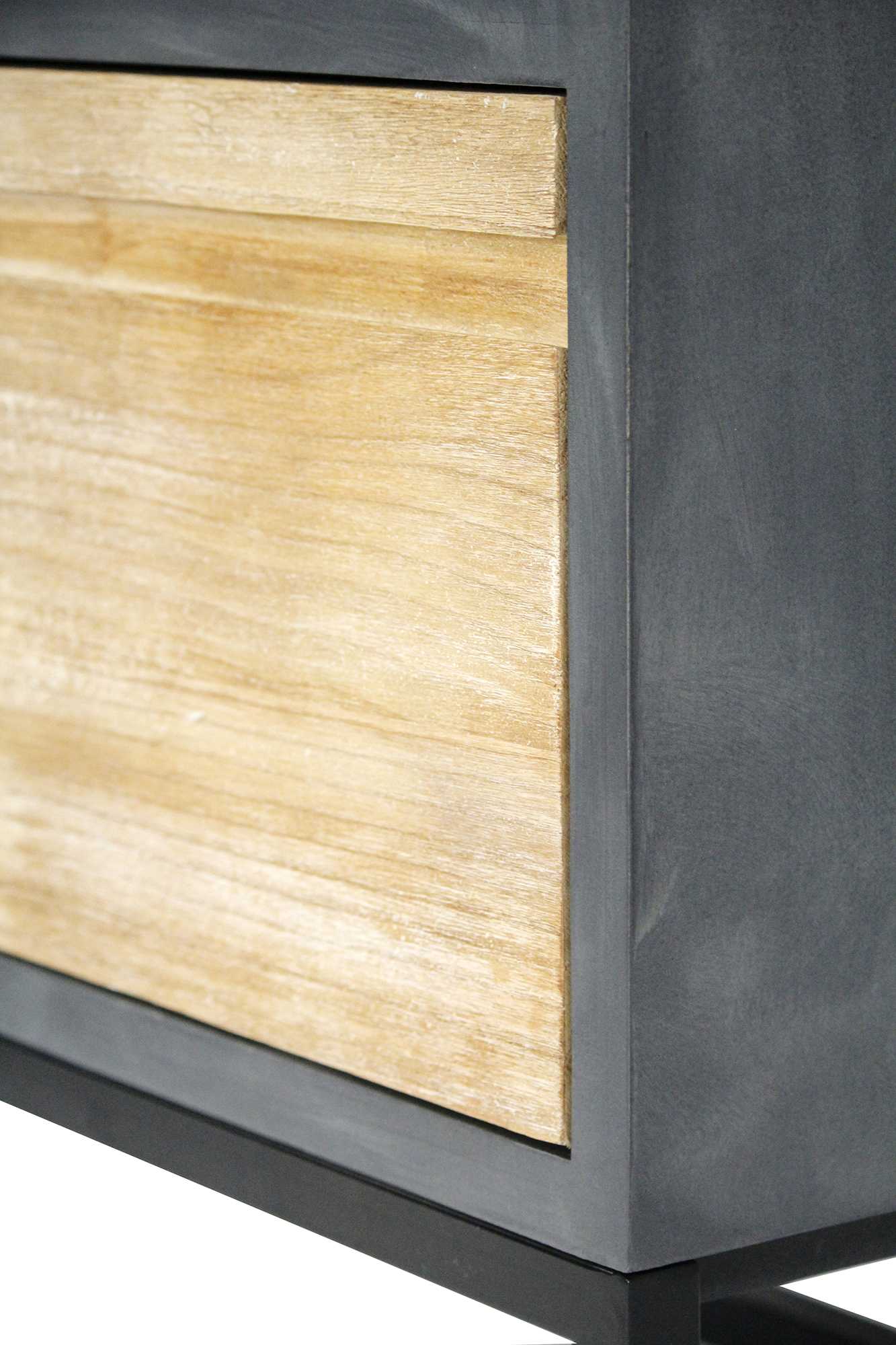 22" X 14" X 27" Gray W  Distressed Wood MDF  Wood  Iron Cabinet with a Drawer and a Door