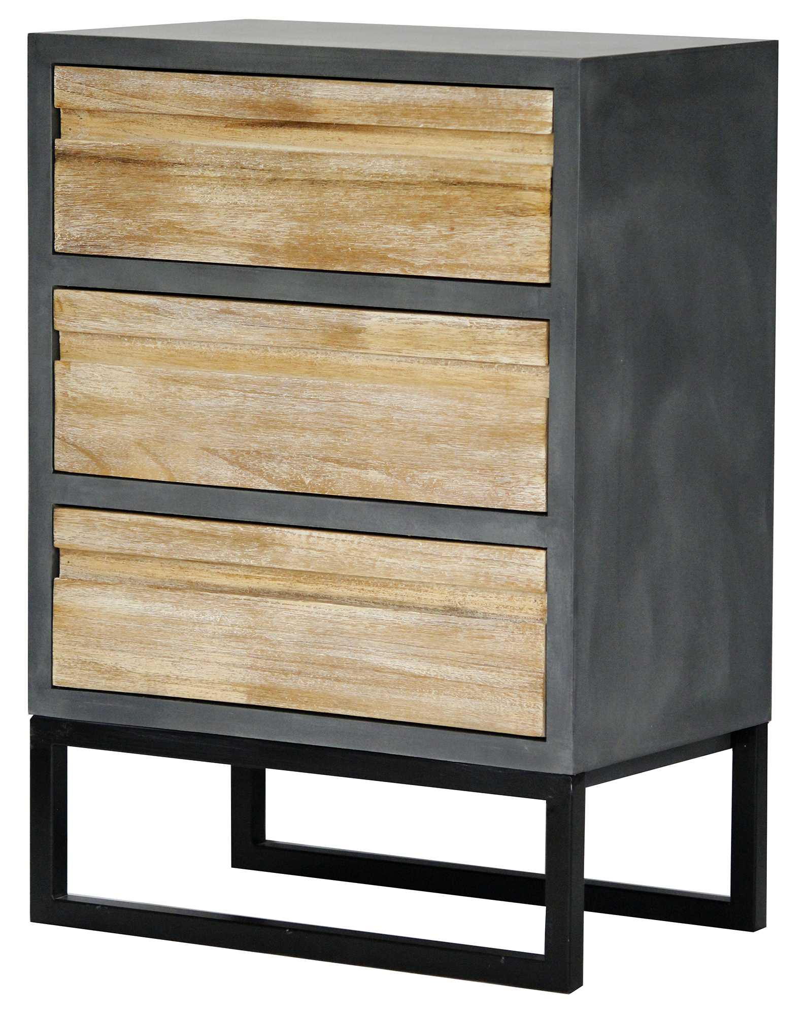 22" X 14" X 31" Gray W  Distressed Wood MDF  Wood  Iron Accent Cabinet with  Distressed Drawers