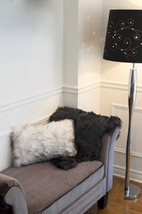 12" x 20" x 5" Gradient Gray Faux Fur - Pillow