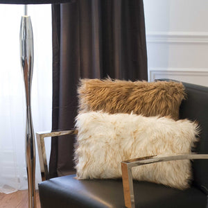 12" x 20" x 5" Gradient Tan Faux Fur - Pillow