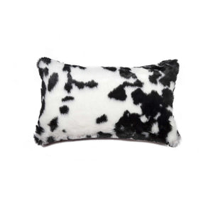 20" X 12" X 1"  Sugarland Black And White Faux Fur - Pillow - Pack of 2