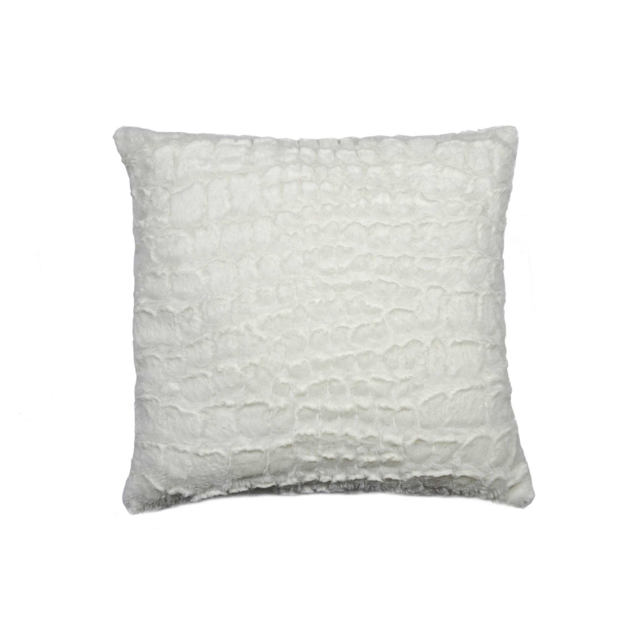 18" x 18" x 5" Ivory Mink Faux Fur - Pillow