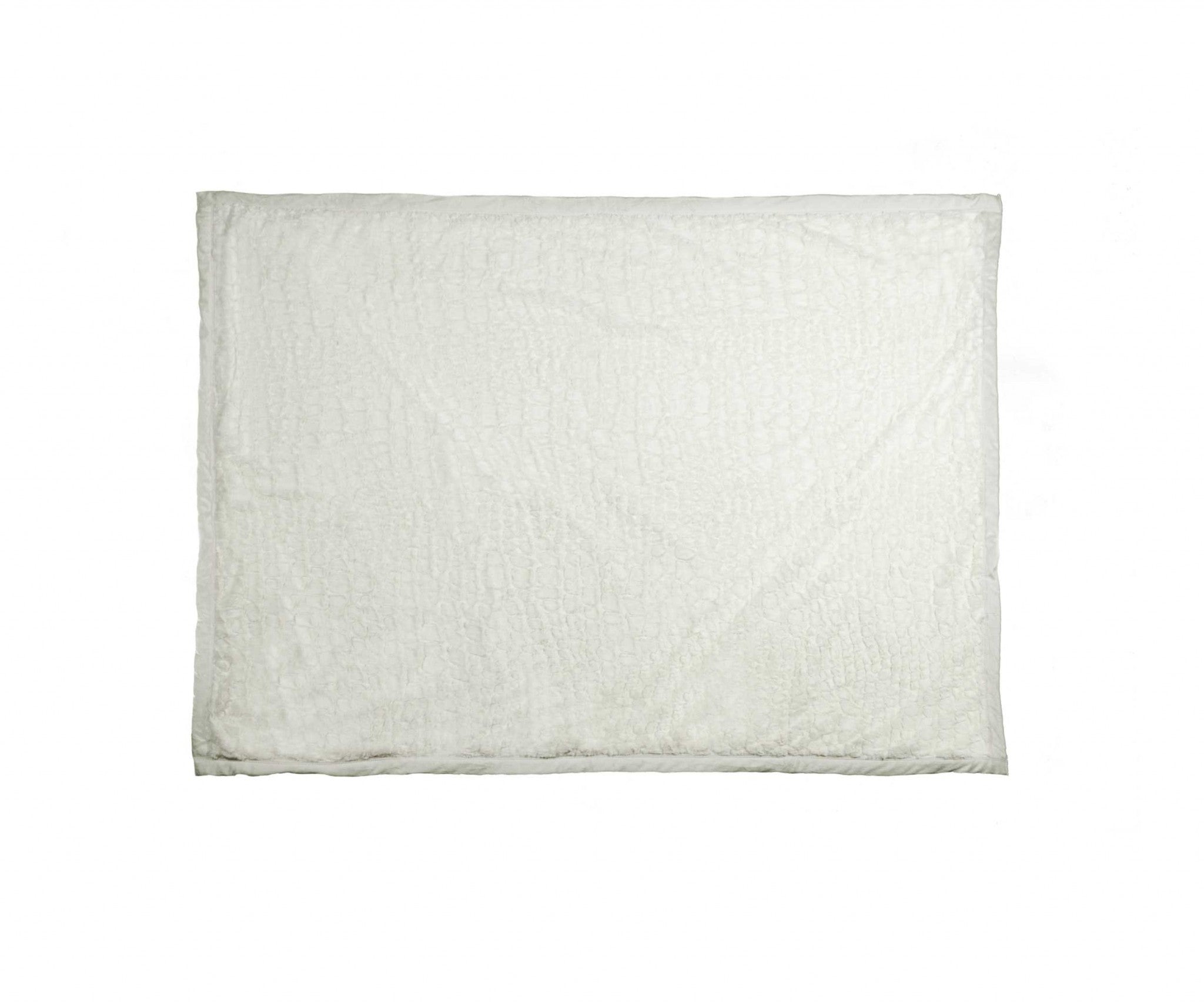 50" x 70" Ivory Mink Faux Hide Throw